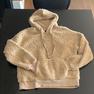 Cute camel Sherpa style sweater
